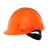 Hard Hat, Uvicator, Ratchet, Ventilated, Plastic Sweatband, Orange, G3000NUV-OR, 20 ea/Case